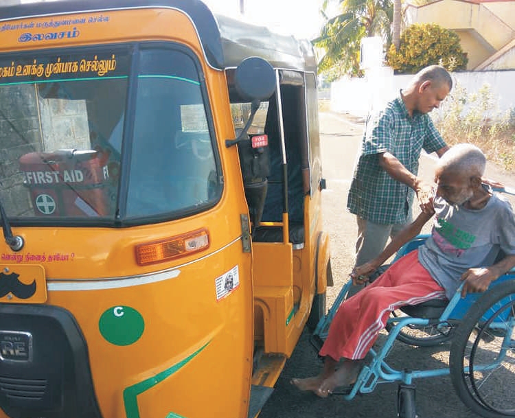Wheelchair donated for elderly residents at Karunai Ullangal Trust shelter in Chennai